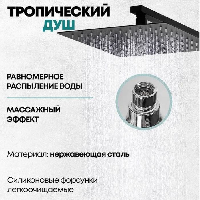 Душевая система Grocenberg GB7008BL Черная матовая