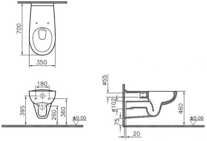 Унитаз Vitra Conforma 5810B003-6234 подвесной с сиденьем Микролифт