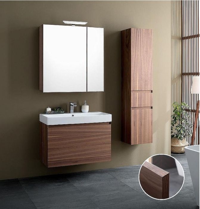 Зеркальный шкаф Aquanet Нью-Йорк 100 L 203955 Орех