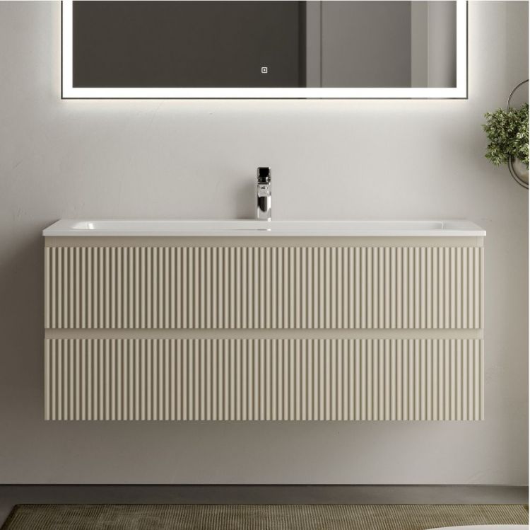 Тумба подвесная SANCOS под раковину Snob R, Beige Soft 1195х445х500, SNR120CE