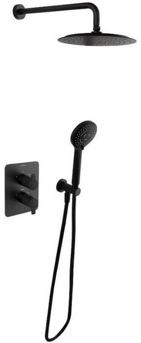 Душевая система Ramonsoler Blautherm 948712RP240NM с термостатом Черная матовая