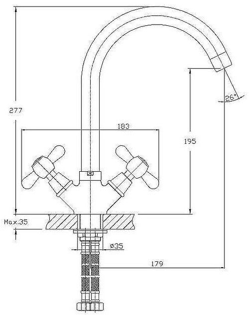 Смеситель для кухни Haiba HB4525 Хром