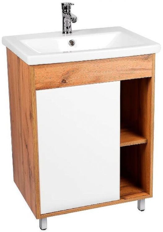 Тумба под раковину VIANT Бостон 50 VBOS50CO-T1ST Белая Дуб Вотан