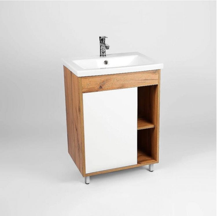 Тумба под раковину VIANT Бостон 50 VBOS50CO-T1ST Белая Дуб Вотан