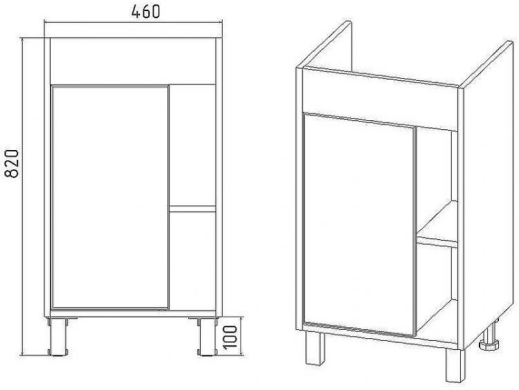 Тумба под раковину VIANT Бостон 50 VBOS50CO-T1ST Белая Дуб Вотан
