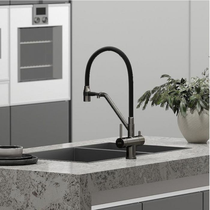 Смеситель для кухни Sancos Dora SC4003GG Вороненая сталь Черный