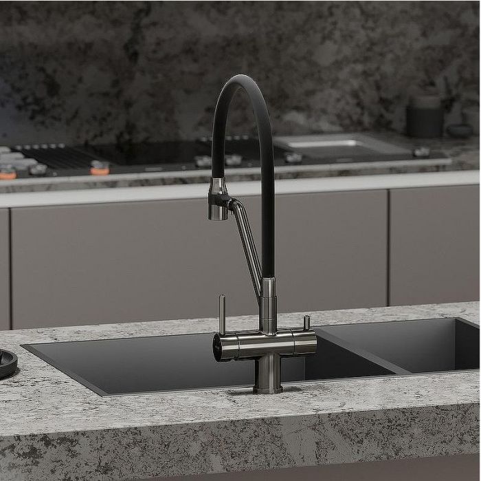 Смеситель для кухни Sancos Dora SC4003GG Вороненая сталь Черный