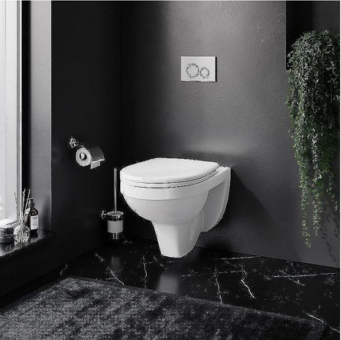 Комплект унитаза Damixa Jupiter DX77C1738SC с инсталляцией Viega Prevista Dry 8524.14 792596 с сиденьем Микролифт и клавишей смыва Хром
