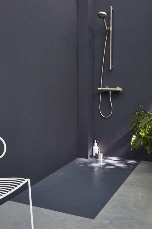 Душевой поддон 110х90 см Jacob Delafon Singulier E67022-NAD, серый сланец