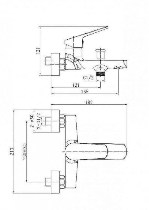 Смеситель для ванны Cersanit Flavis 63035 Хром