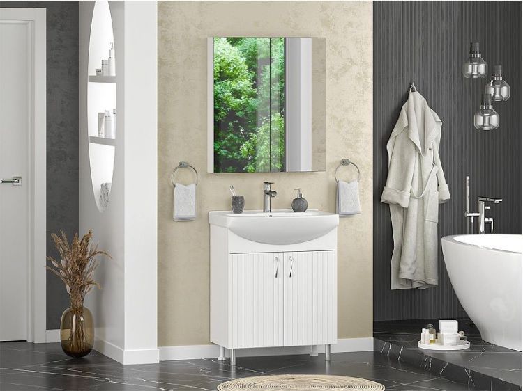 Тумба с раковиной Misty Изео 70 УТ000015762 Белая