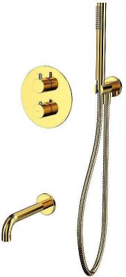 Смеситель для ванны Whitecross Y gold YSET10GL с термостатом Золото