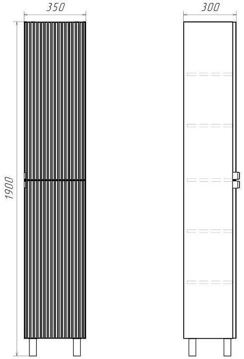 Шкаф пенал Comforty Лима 35 00-00019242 цвет Антрацит