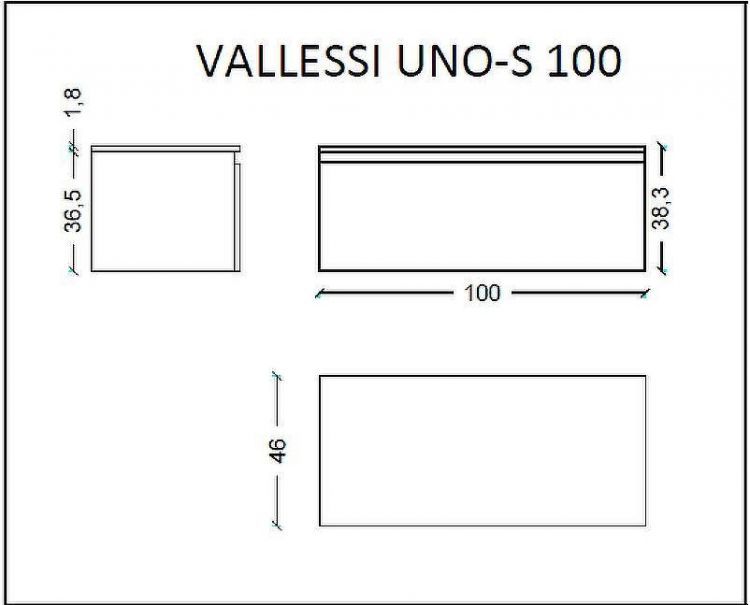 Тумба Boheme Armadi Art Vallessi UNO-S 100 897-100-D подвесная Dark oak