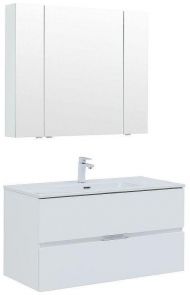 Комплект мебели для ванной Aquanet Алвита New 100 274205 подвесной Белый матовый