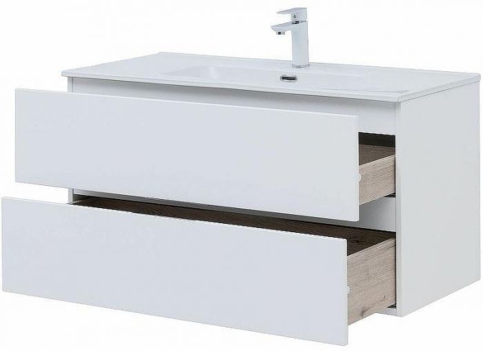 Комплект мебели для ванной Aquanet Алвита New 100 274205 подвесной Белый матовый