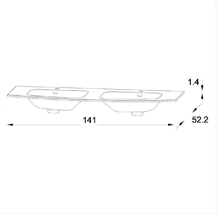 Раковина Jacob Delafon Nona 140 см из искусственного мрамора EB1883RU-00