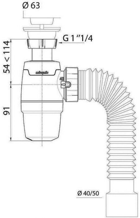 Сифон для раковины Wirquin Neo 30987065 Белый