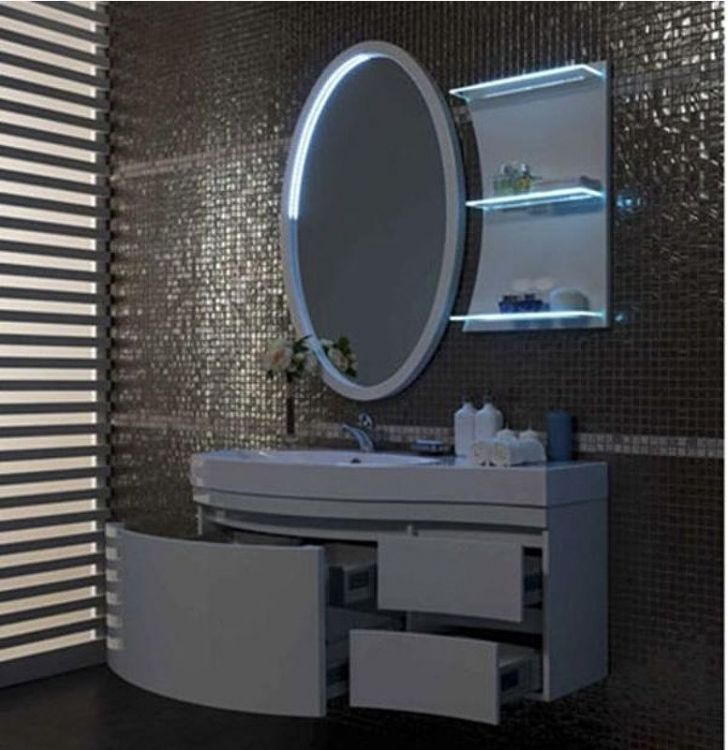 Полка Aquanet Опера 45 169630 с подсветкой Белая