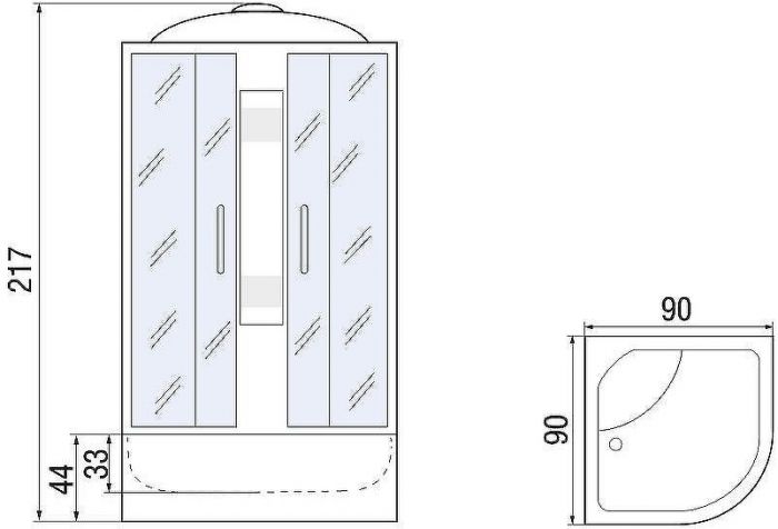 Душевая кабина River Lena 90x90 МТ 10000001423 с поддоном