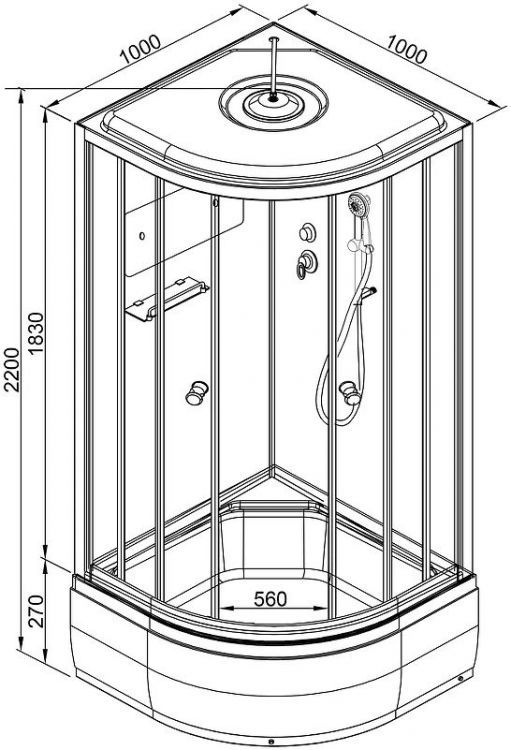 Душевая кабина Avacan 100 D271SEL без гидромассажа