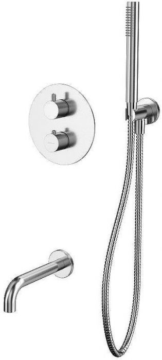 Смеситель для ванны Whitecross Y brushed nickel YSET10NIB с термостатом Брашированный никель