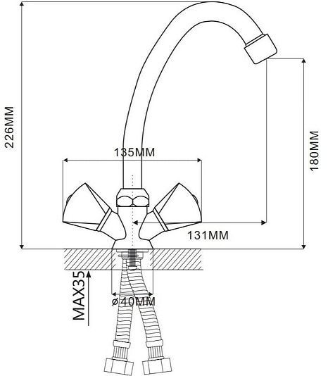 Смеситель для кухни Ekko E41020-3 цвет Хром