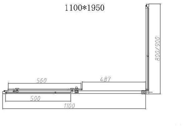 Душевой уголок Vincea Slim-N 110x80 VSR-4SN8011CLB профиль Черный стекло прозрачное