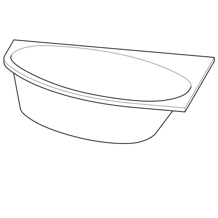 Акриловая ванна Geberit Renova Nr.1 150x100, левая, 657340000 Акриловая ванна Geberit Renova Nr.1 150x100, левая, 657340000