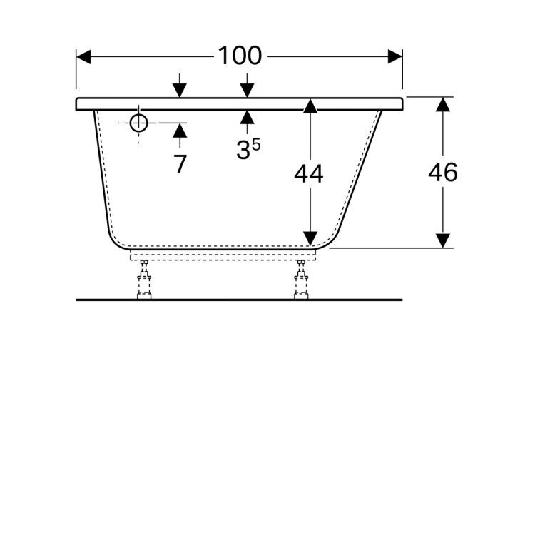 Акриловая ванна Geberit Renova Nr.1 150x100, левая, 657340000 Акриловая ванна Geberit Renova Nr.1 150x100, левая, 657340000