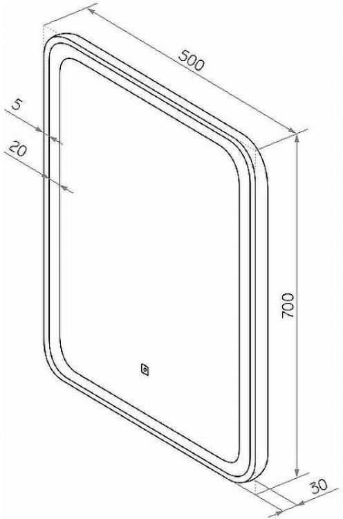 Зеркало Континент Russo 500х700 ЗЛП3031 с подсветкой с сенсорным выключателем