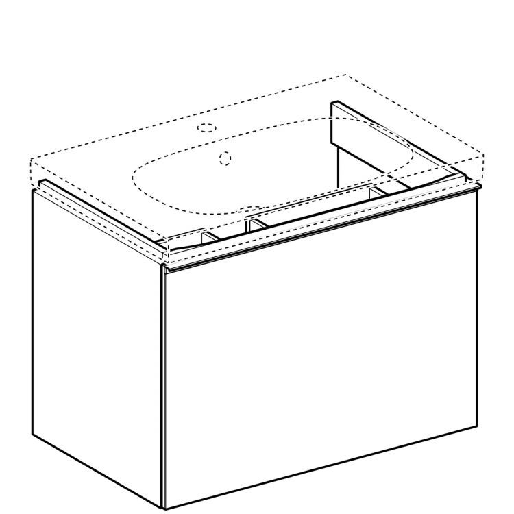 Тумба под раковину Geberit Acanto , 74x48, черный [500.611.16.1]