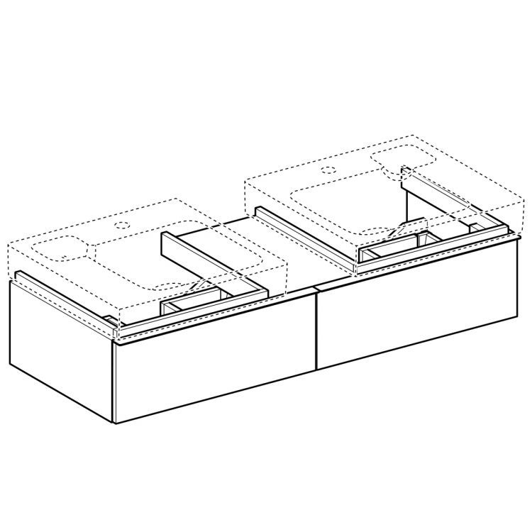 Тумба под раковину Geberit iCon, 119x48, белый глянец [840320000]