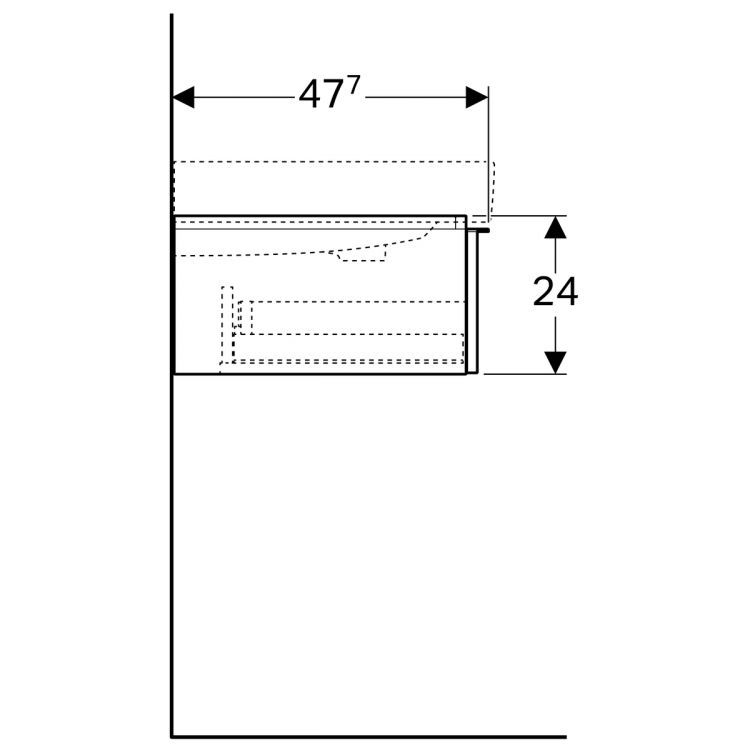 Тумба под раковину Geberit iCon, 119x48, белый глянец [840320000]
