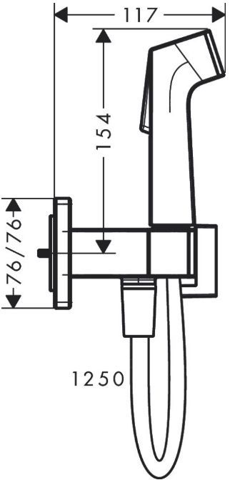 Hansgrohe Гигиенический душ, настенный, 1 jet, цвет: белый матовый