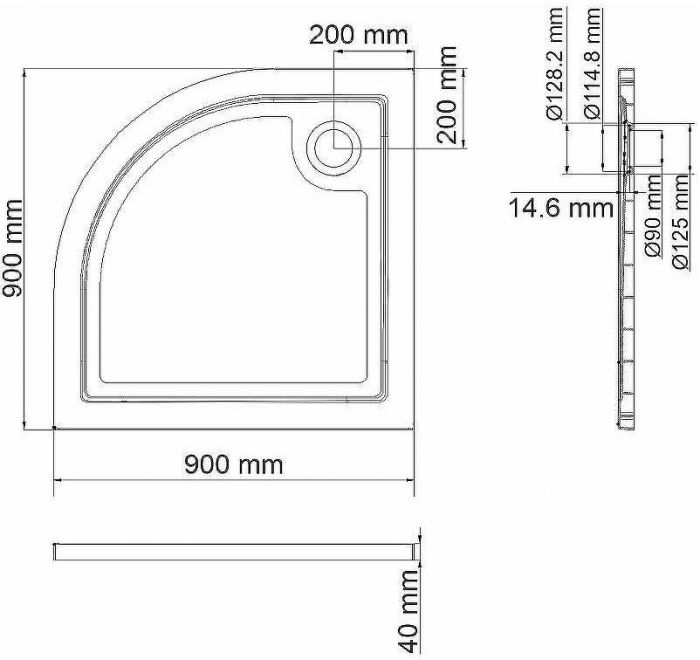 Душевой поддон из стеклопластика WasserKRAFT Salm 90x90 27T01 Белый глянец