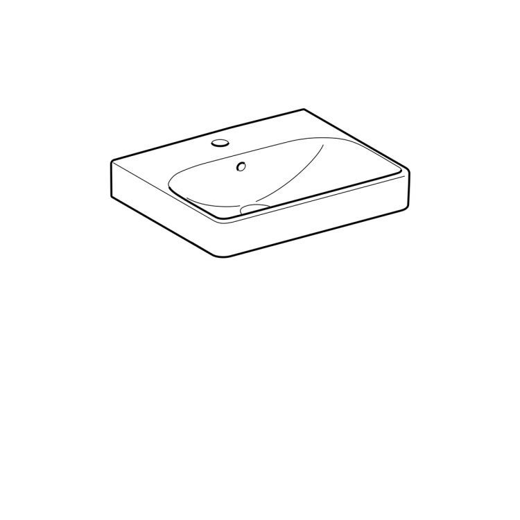 Раковина Geberit Smyle 50х41 см, с отв. под смеситель, с отв. перелива [500.256.01.1]