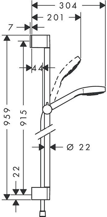 Hansgrohe Croma Select S Mult Uni душевой набор 0,90, цвет: хром