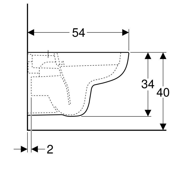 Унитаз подвесной безободковый Geberit Smyle Rimfree®, глубина 54 см [500.210.01.1]