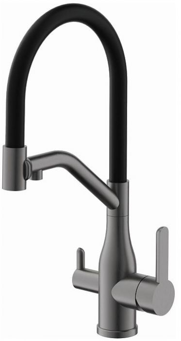 Смеситель для кухни Belz B78815-3 цвет Оружейная сталь Черный