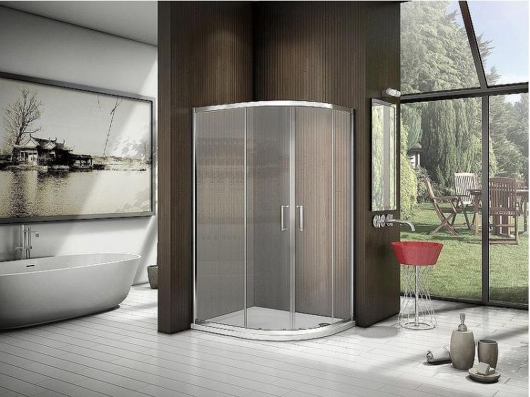 Душевой уголок Good Door Latte R-120-G-WE 120x80 профиль Белый стекло Grape