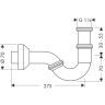 Hansgrohe Сифон трубчатый для биде, под донный клапан, цвет: хорм