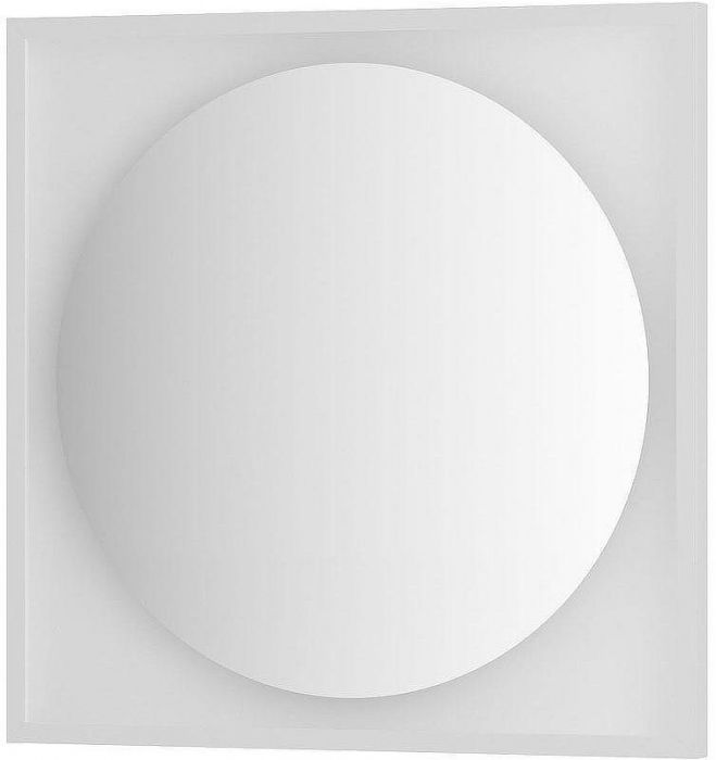 Зеркало Defesto Eclipce 70х70 DF 2227 с подсветкой 15W-4500К/в багетной раме/Без выключателя/Нейтральный белый свет/Белая рама