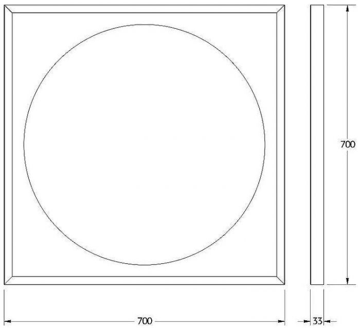 Зеркало Defesto Eclipce 70х70 DF 2227 с подсветкой 15W-4500К/в багетной раме/Без выключателя/Нейтральный белый свет/Белая рама