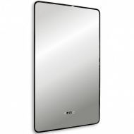 Зеркало Abber See 60 AG6114SWHB с подсветкой Черное с бесконтактным выключателем с диммером с подогревом и часами