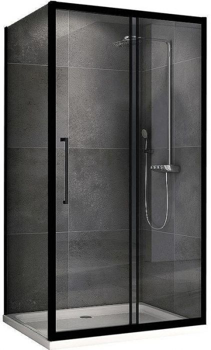 Душевой уголок Abber Schwarzer Diamant 180x85 AG30180BH-S85B профиль Черный стекло прозрачное