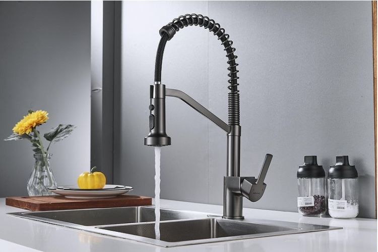 Смеситель для кухни Shevanik S963T цвет Оружейная сталь