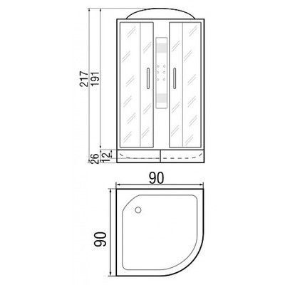 Душевая кабина River Temza 90/26 TH Душевая кабина River Temza 90/26 TH
