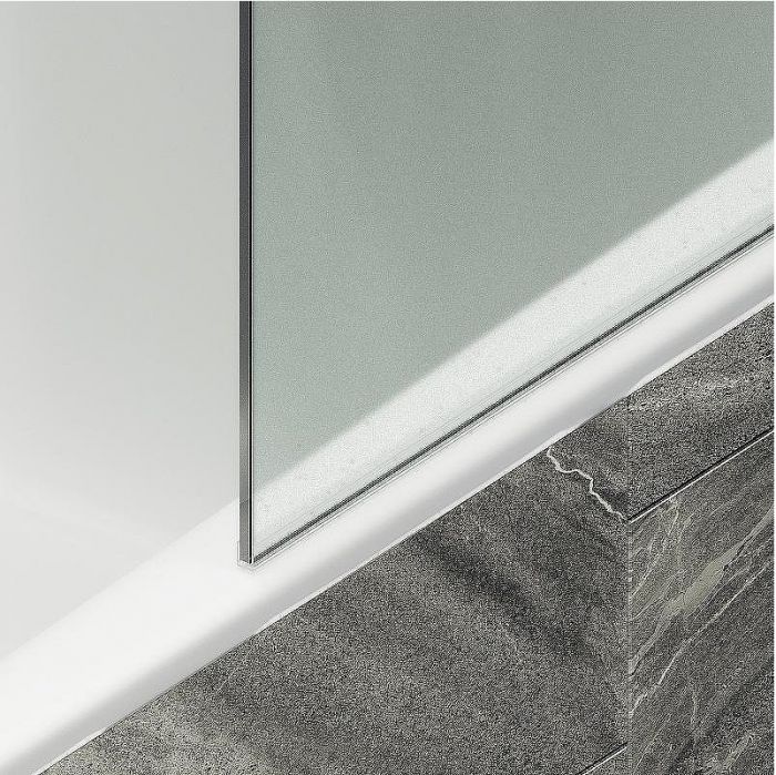 Шторка на ванну Maybah Glass MGV-93-1ш 700x1400 в широком профиле Белый стекло сатиновое