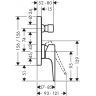 Hansgrohe Metropol смеситель для ванны, однорычажный, внешняя часть, цвет: хром